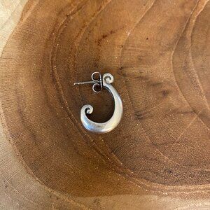SINGLE Retired James Avery J-Shape Scroll Earrings, Sterling Silver